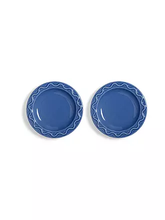 &K AMSTERDAM | Teller Set 2tlg. klein MOCHI 17,5cm Blau | 